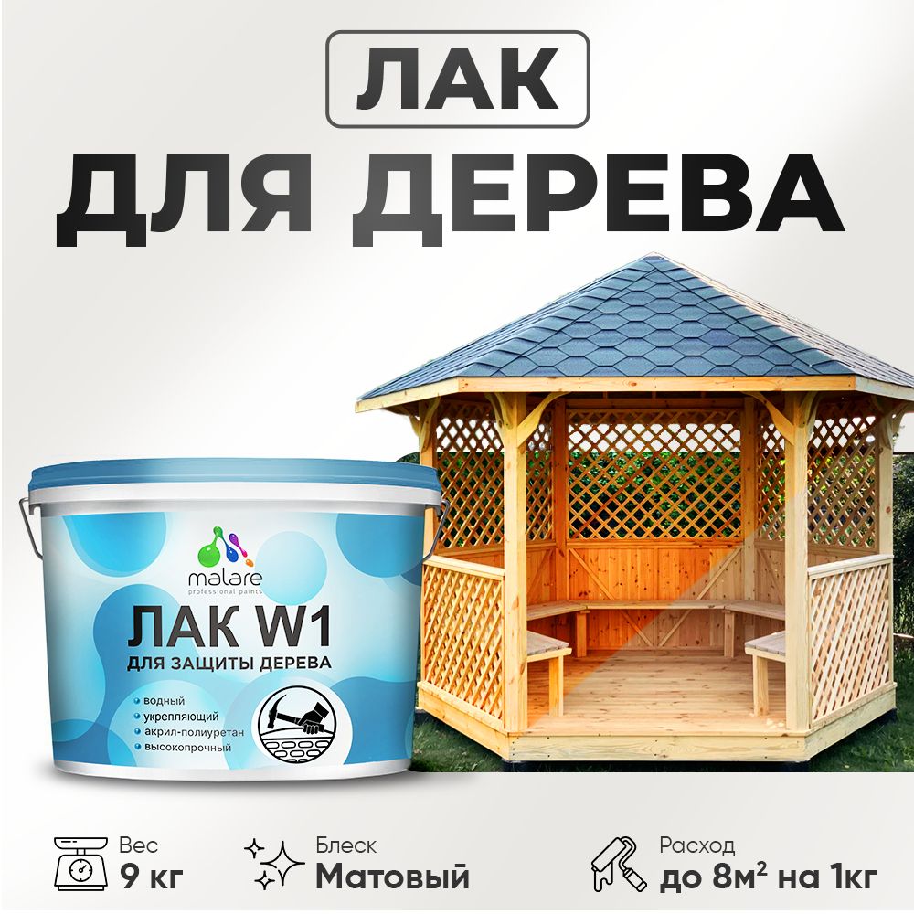 Акриловый водный лак для деревянных поверхностей Malare