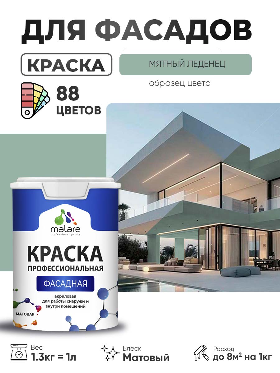 Акриловая фасадная профессиональная краска Malare