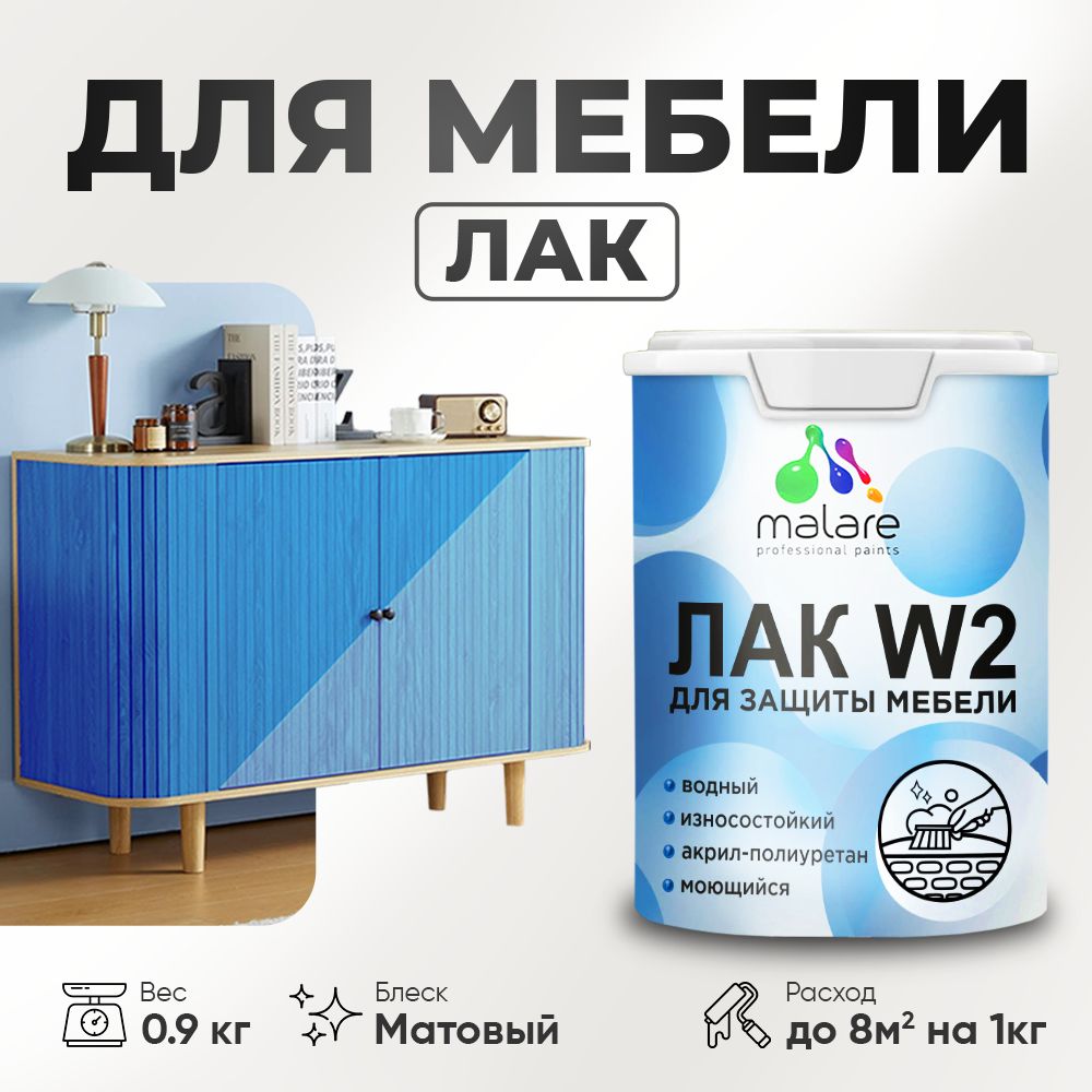 Акриловый водный лак для мебели и кухонных фасадов Malare