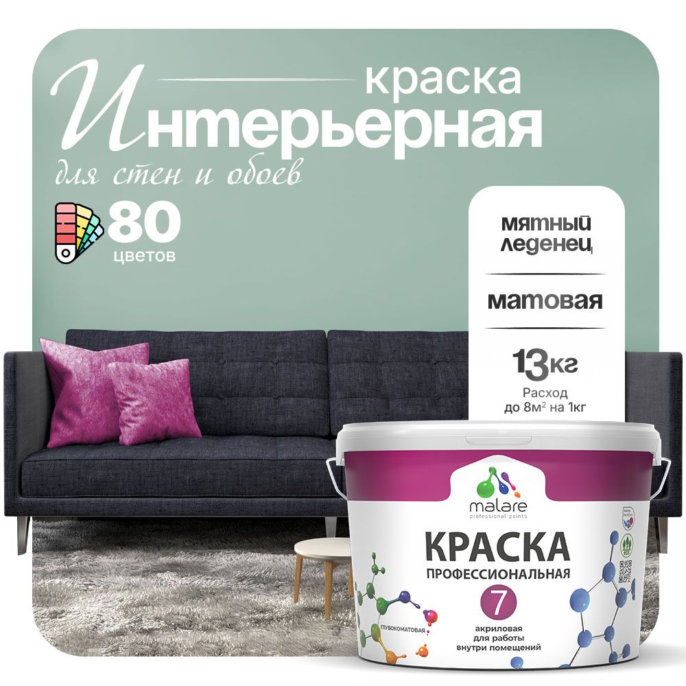 Акриловая краска для стен и обоев Malare ЕВРО 3