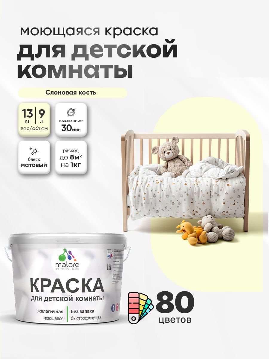 Акриловая краска для детской комнаты Malare