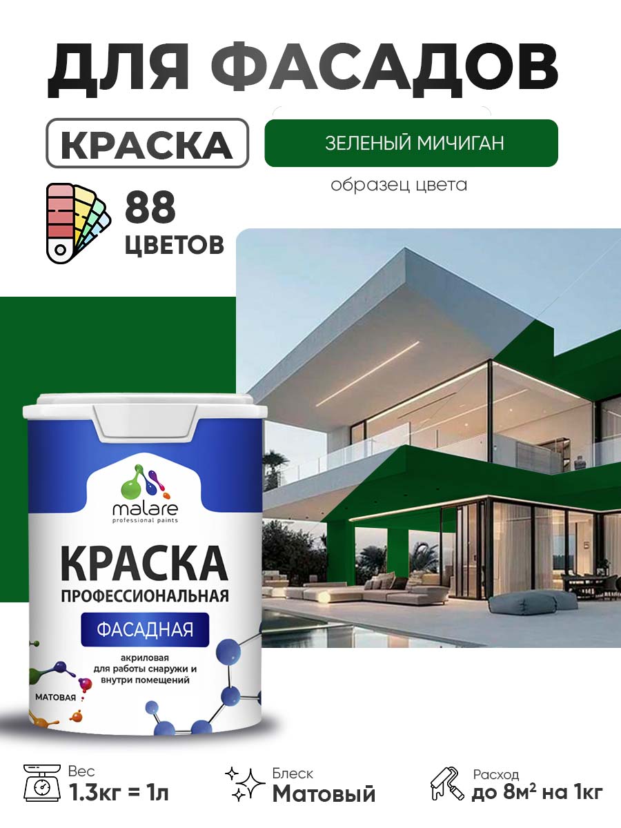 Акриловая фасадная профессиональная краска Malare
