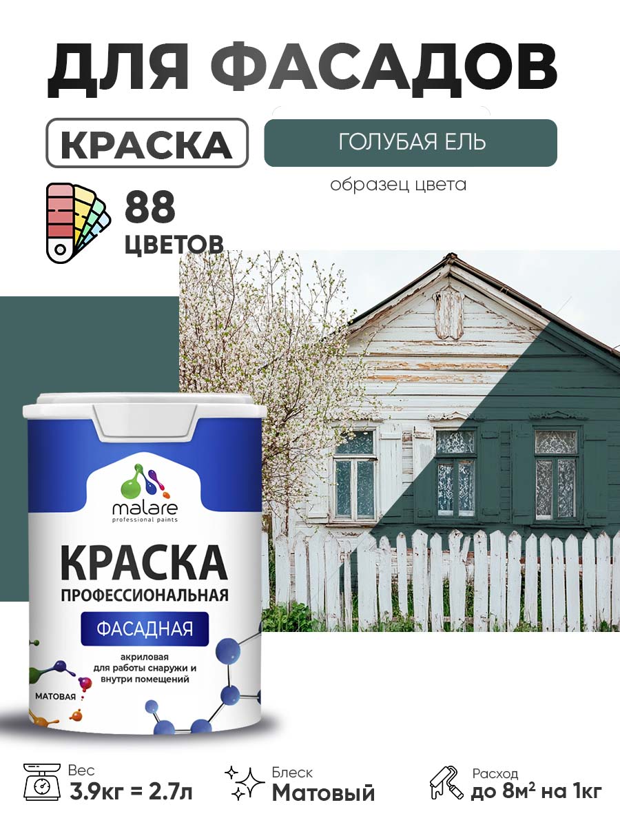 Акриловая фасадная профессиональная краска Malare