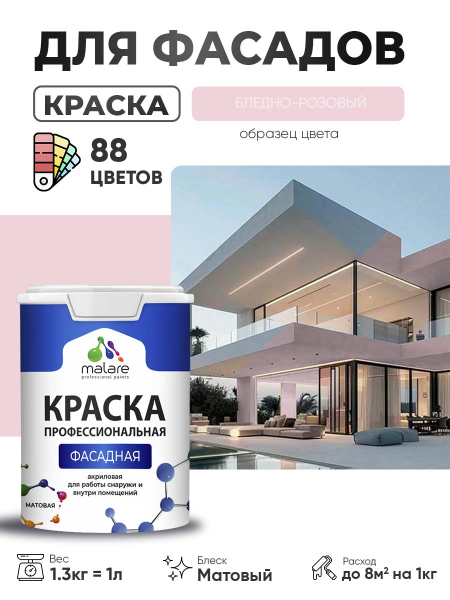 Акриловая фасадная профессиональная краска Malare