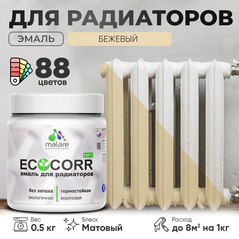Акриловая эмаль для батарей и радиаторов Malare ECOCORR