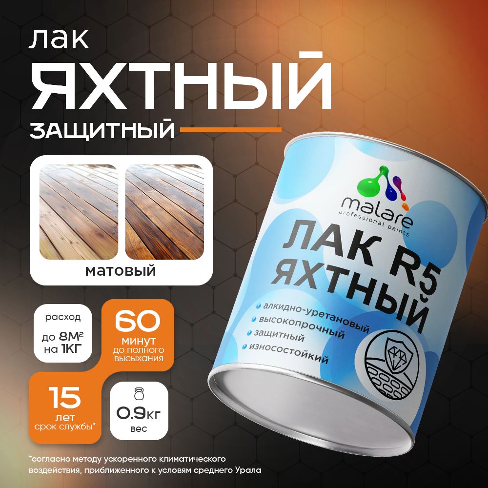 Акрил-уретановый яхтный лак Malare