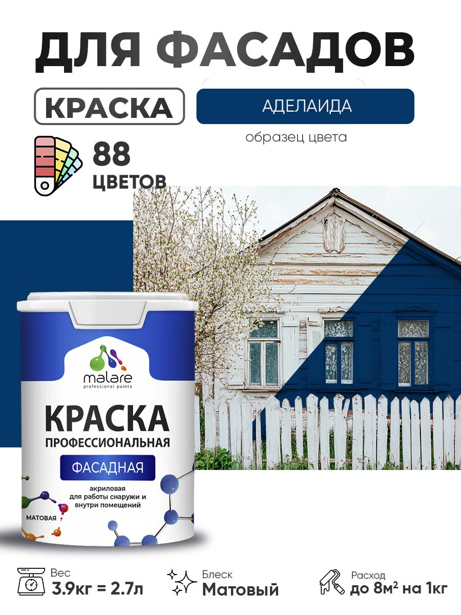 Акриловая фасадная профессиональная краска Malare