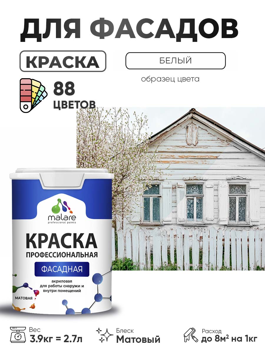 Акриловая фасадная профессиональная краска Malare