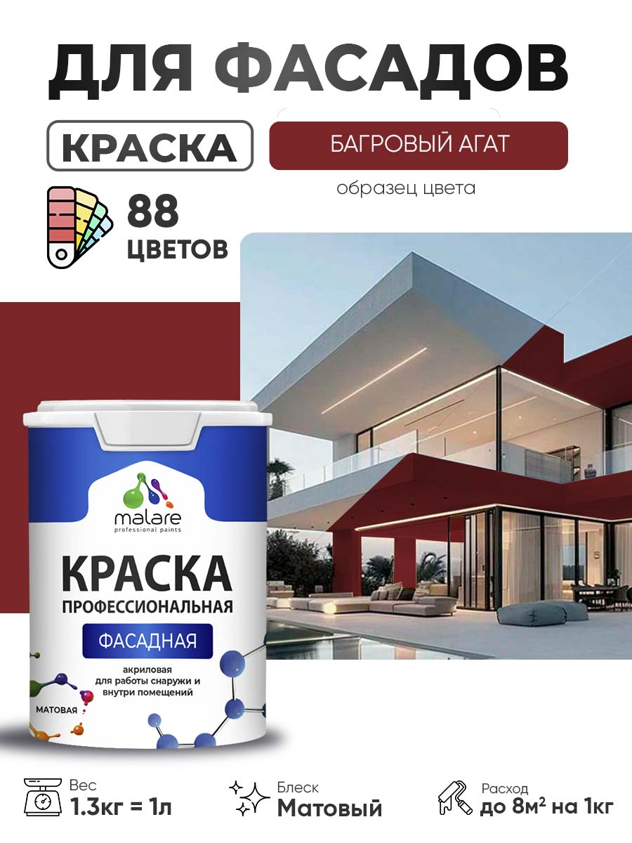 Акриловая фасадная профессиональная краска Malare