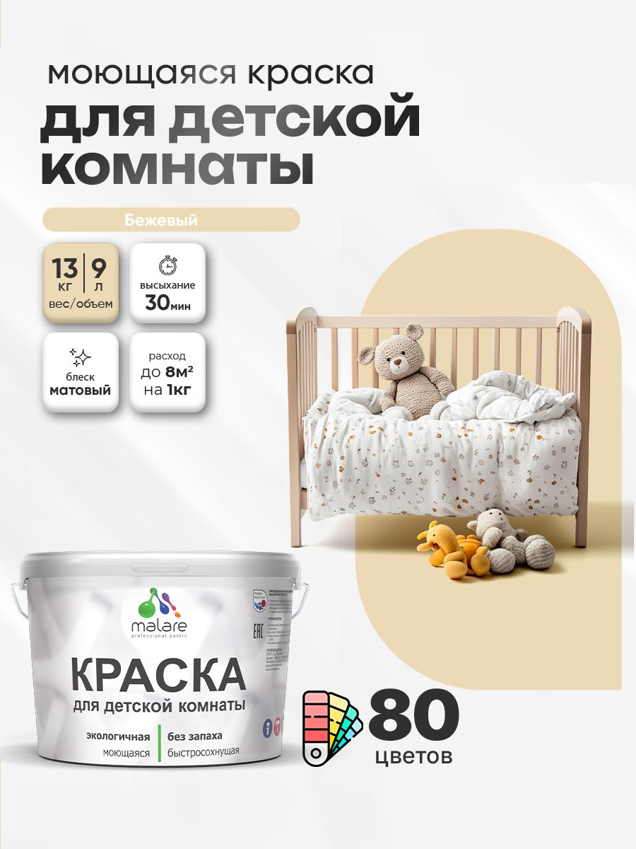 Акриловая краска для детской комнаты Malare