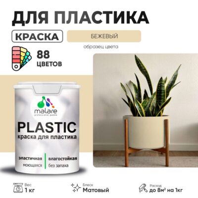 Акриловая краска для пластиковых поверхностей Malare PLASTIC