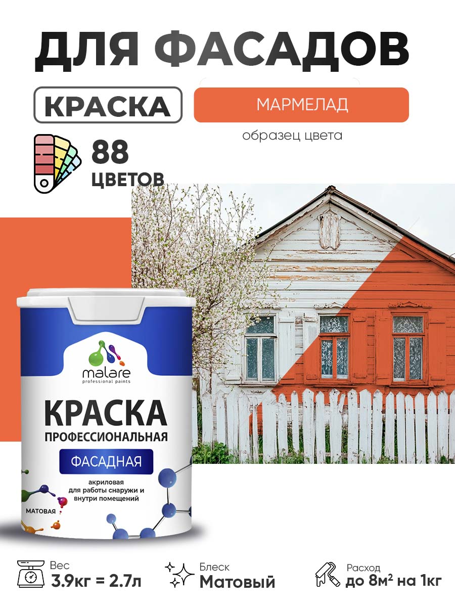 Акриловая фасадная профессиональная краска Malare