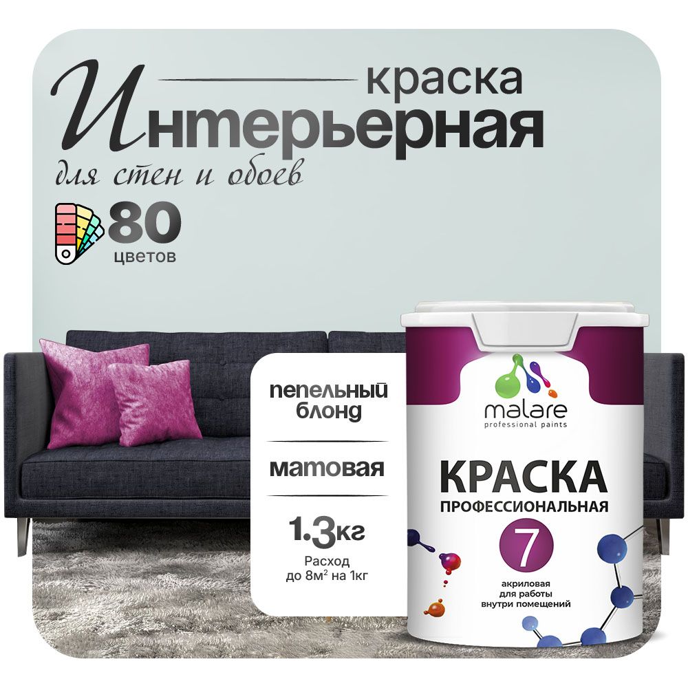 Акриловая краска для стен и обоев Malare ЕВРО 3