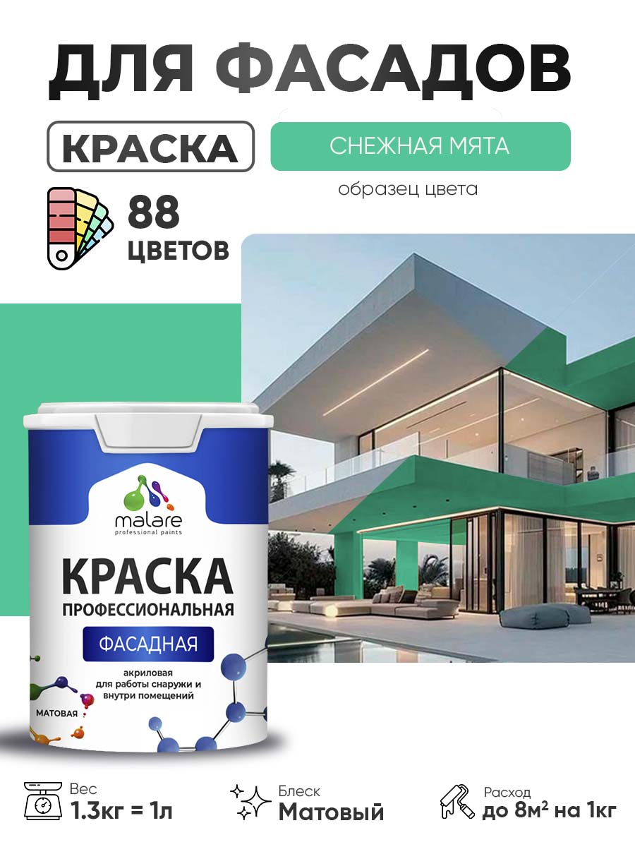 Акриловая фасадная профессиональная краска Malare