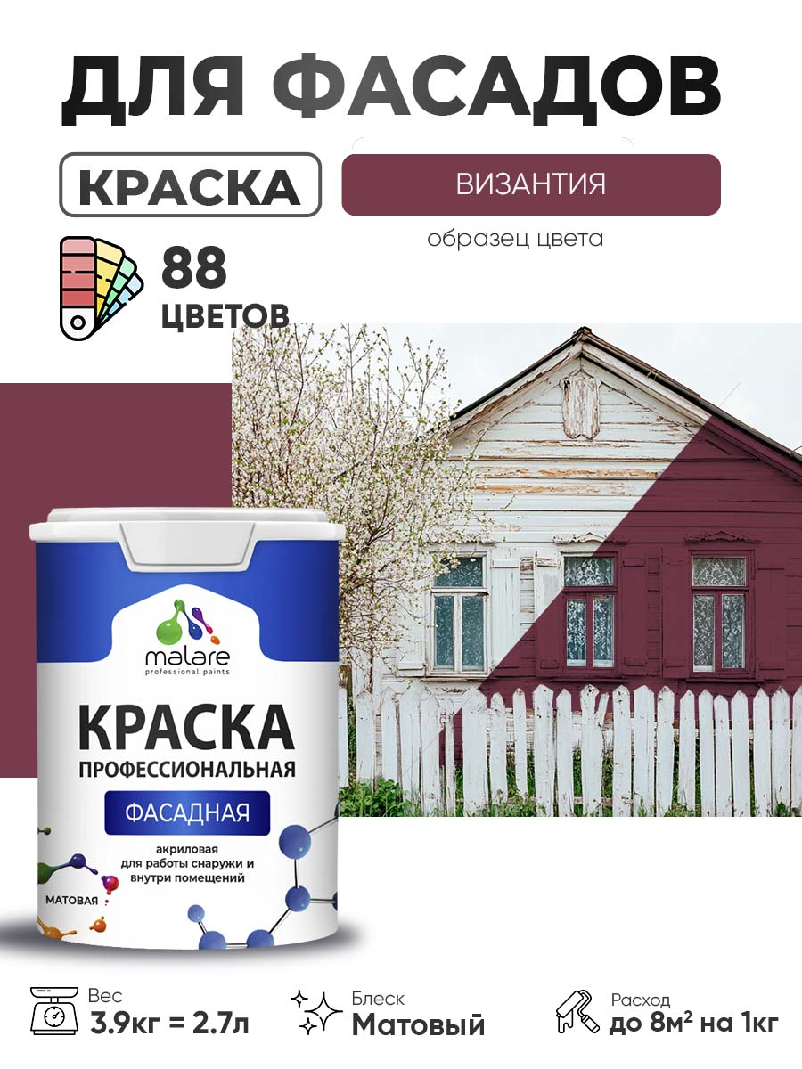Акриловая фасадная профессиональная краска Malare