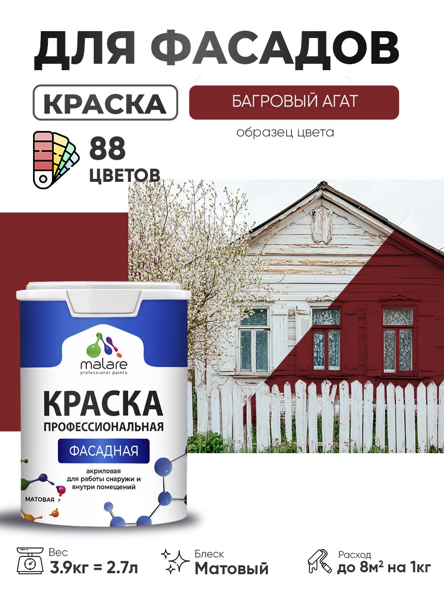 Акриловая фасадная профессиональная краска Malare