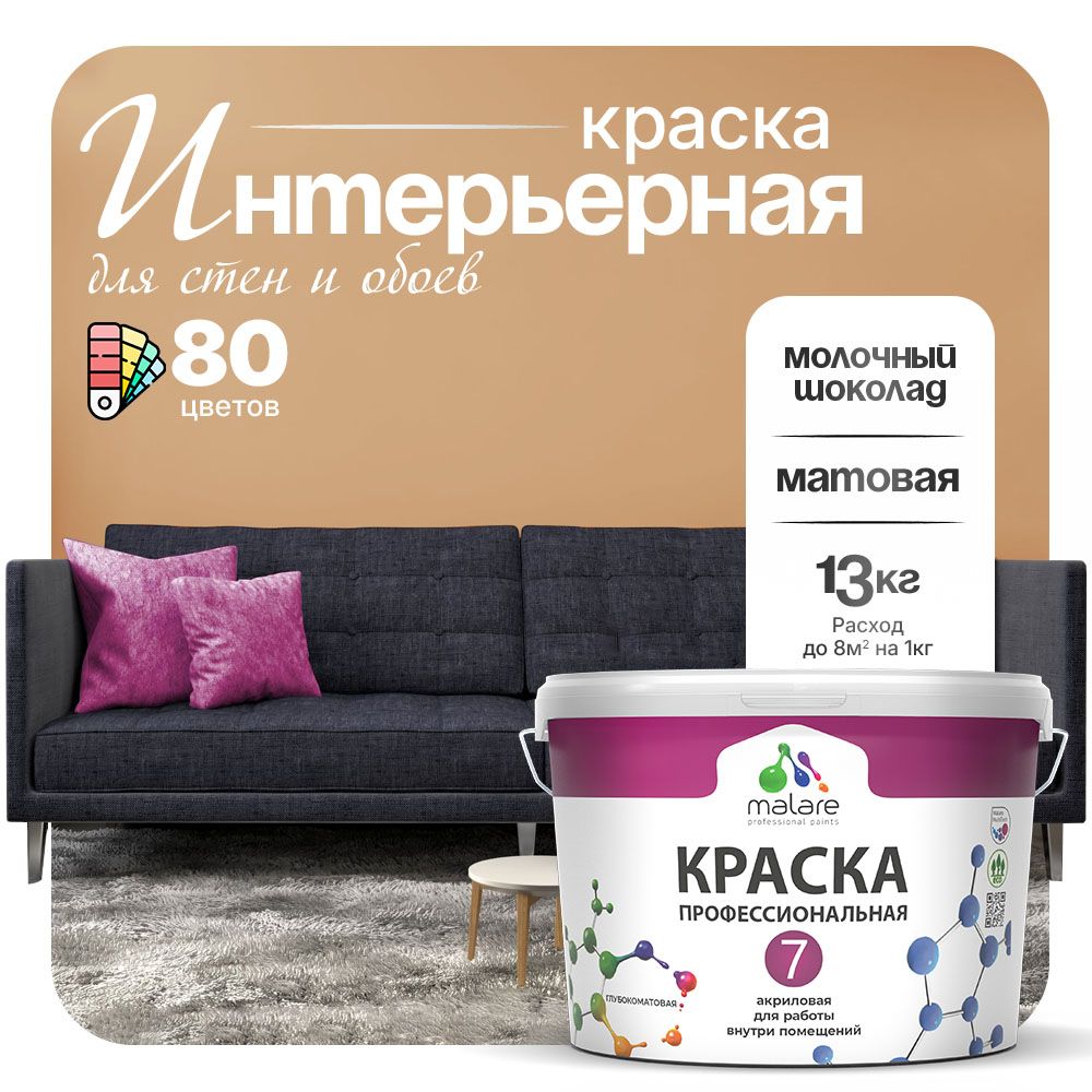 Акриловая краска для стен и обоев Malare ЕВРО 3