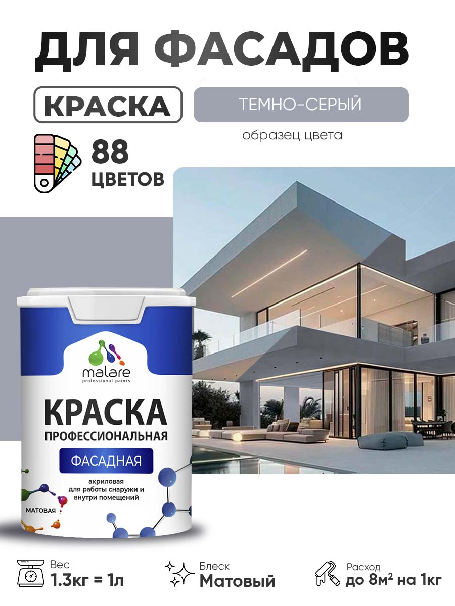 Акриловая фасадная профессиональная краска Malare
