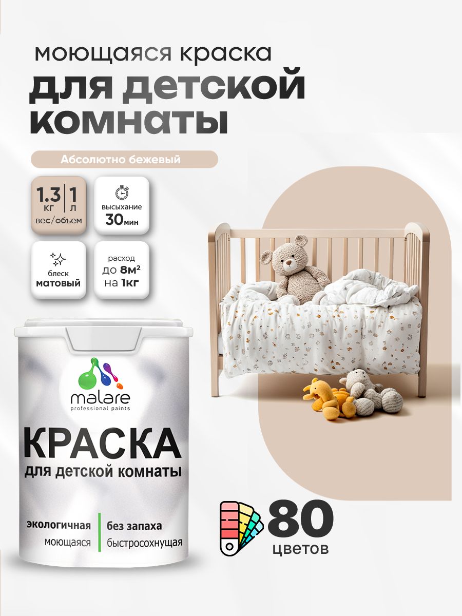 Акриловая краска для детской комнаты Malare