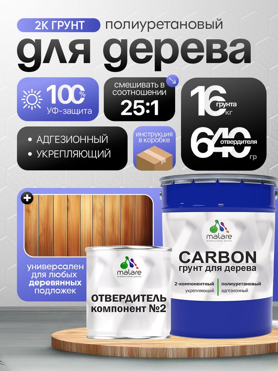 Полиуретановый грунт для деревянных поверхностей Malare CARBON