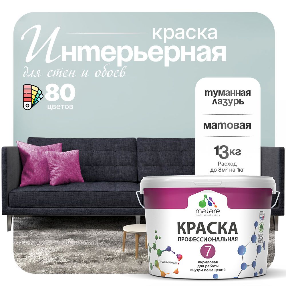 Акриловая краска для стен и обоев Malare ЕВРО 3