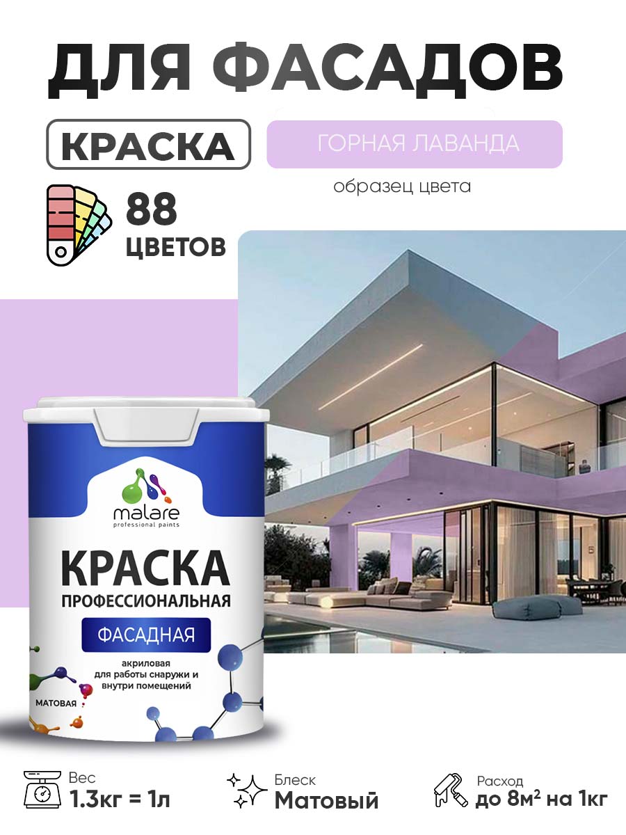 Акриловая фасадная профессиональная краска Malare