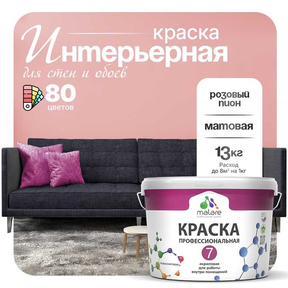Акриловая краска для стен и обоев Malare ЕВРО 3