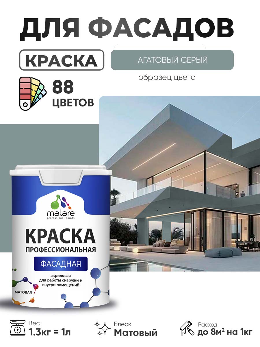 Акриловая фасадная профессиональная краска Malare