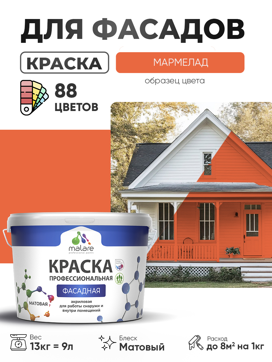 Акриловая фасадная профессиональная краска Malare