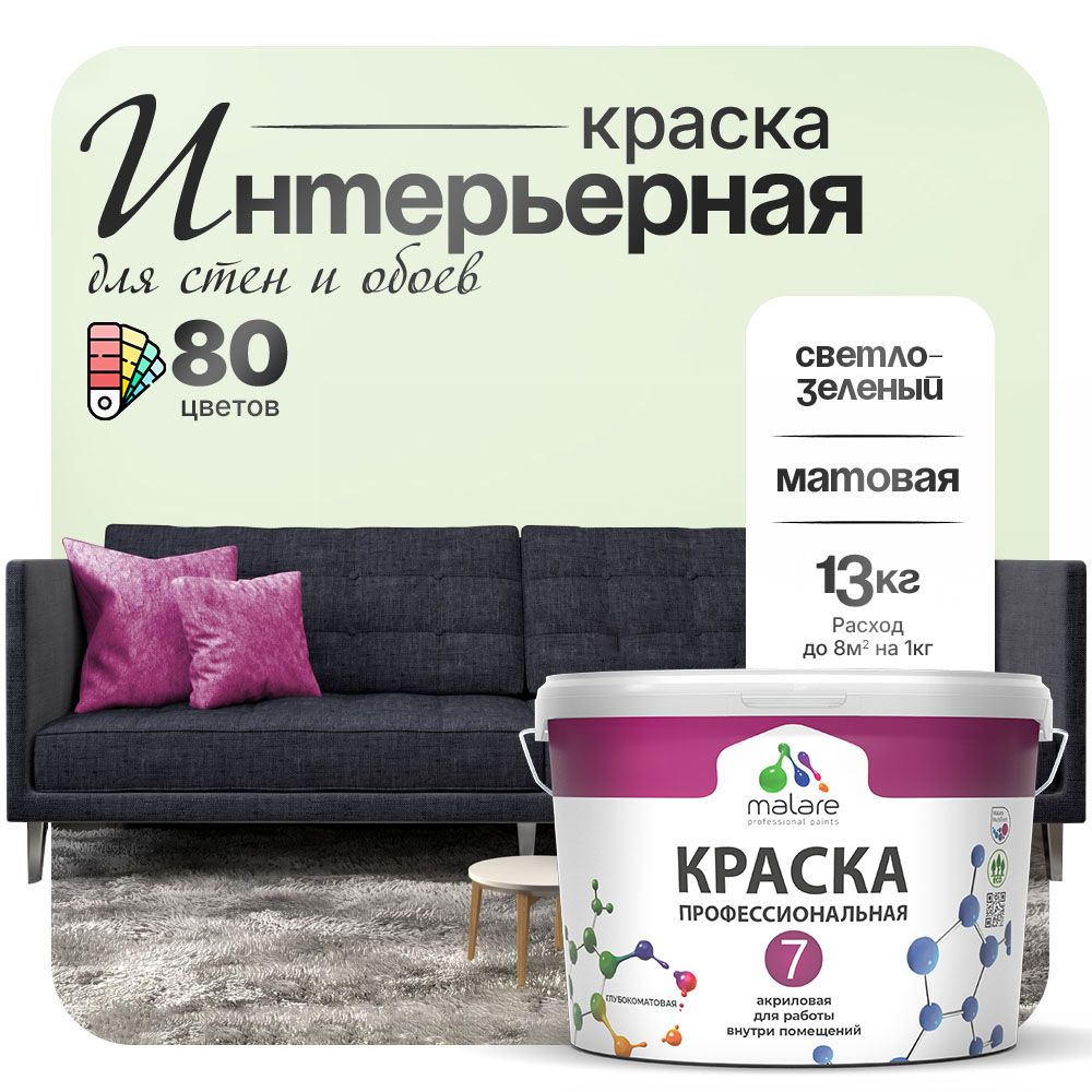 Акриловая краска для стен и обоев Malare ЕВРО 3