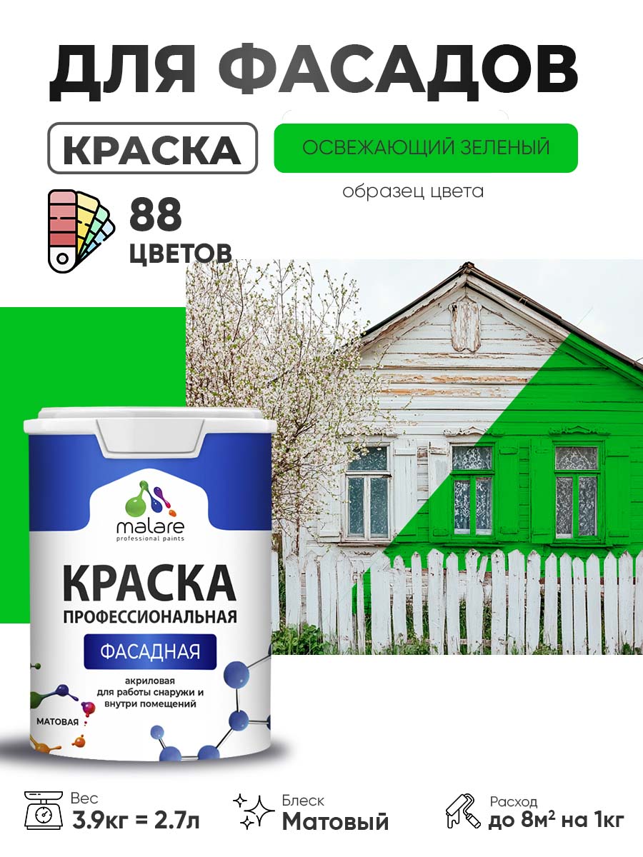 Акриловая фасадная профессиональная краска Malare