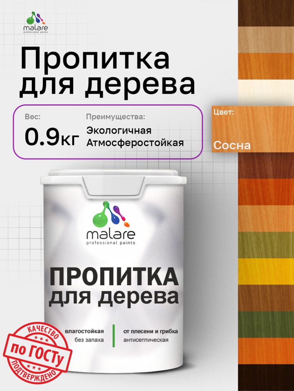 Акриловая пропитка для деревянных поверхностей Malare