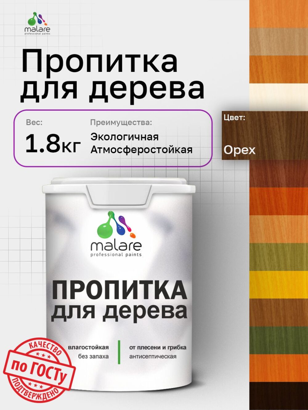 Акриловая пропитка для деревянных поверхностей Malare