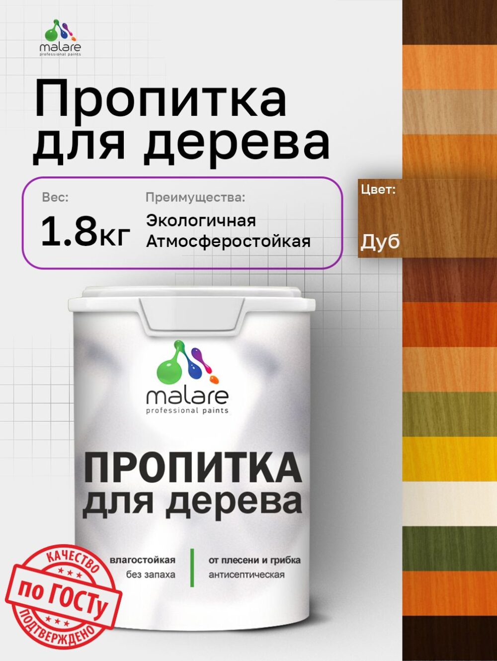 Акриловая пропитка для деревянных поверхностей Malare