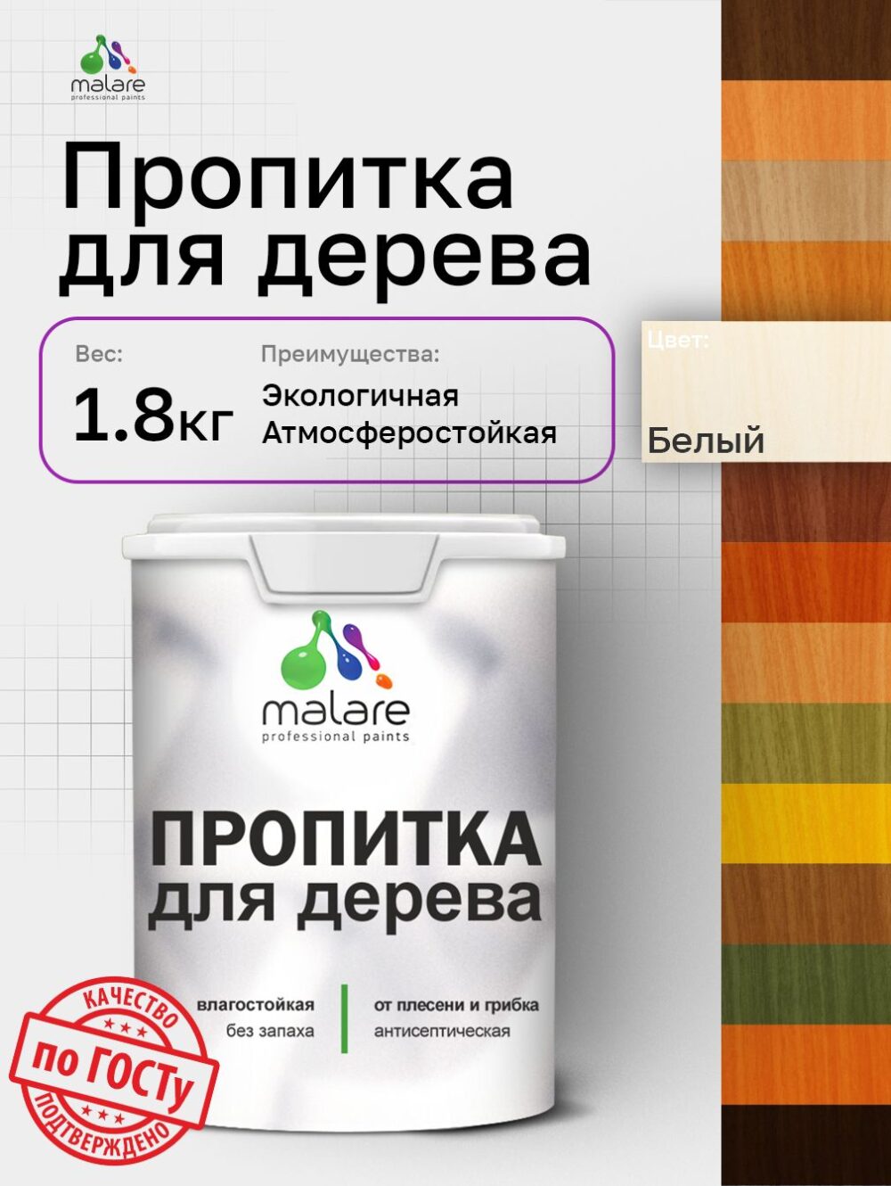 Акриловая пропитка для деревянных поверхностей Malare