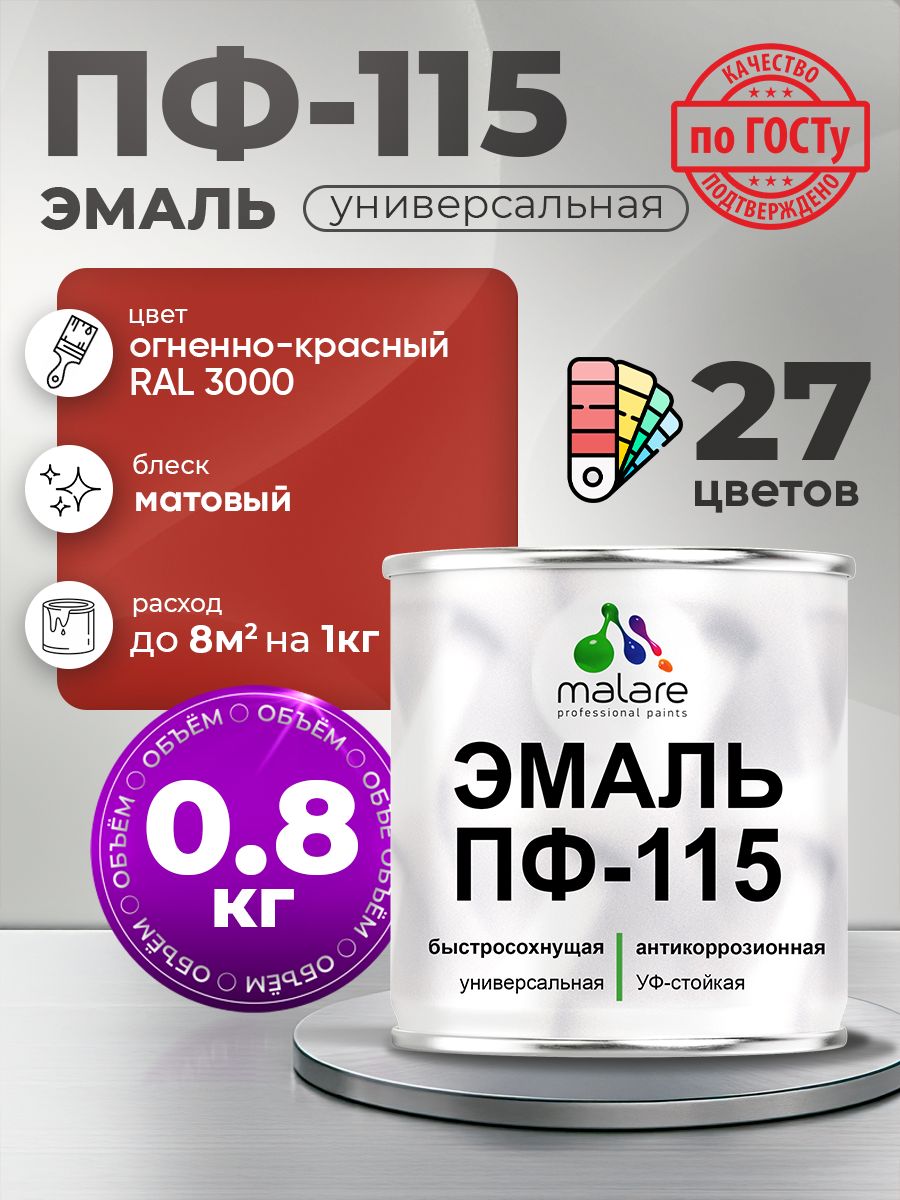 Акрил-уретановая универсальная эмаль Malare ПФ-115