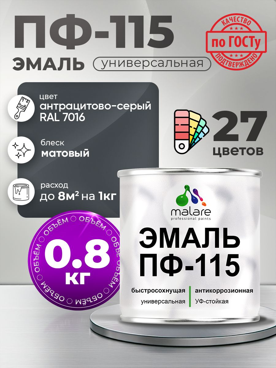 Акрил-уретановая универсальная эмаль Malare ПФ-115