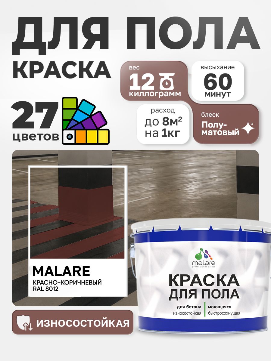 Алкидно-уретановая краска для пола Malare