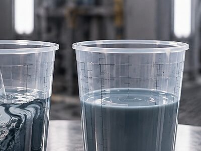 Разбавление автомобильной краски прозрачным растворителем в мерной ёмкости